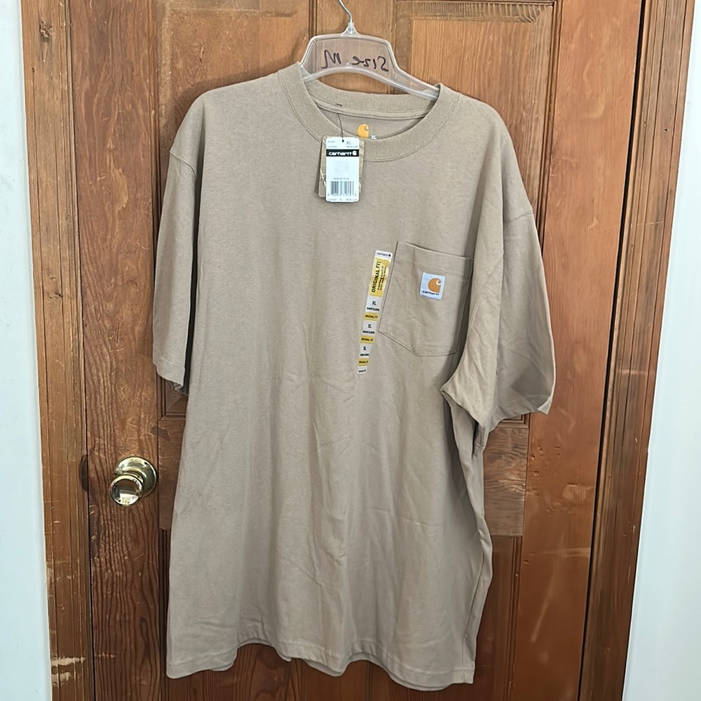 Carhartt Men’s Original Fit Short Sleeve T Shirt Size XL Tan NWT - Picture 2 of 10